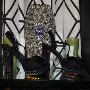 Bella Marie Jewel Embellished platform heels